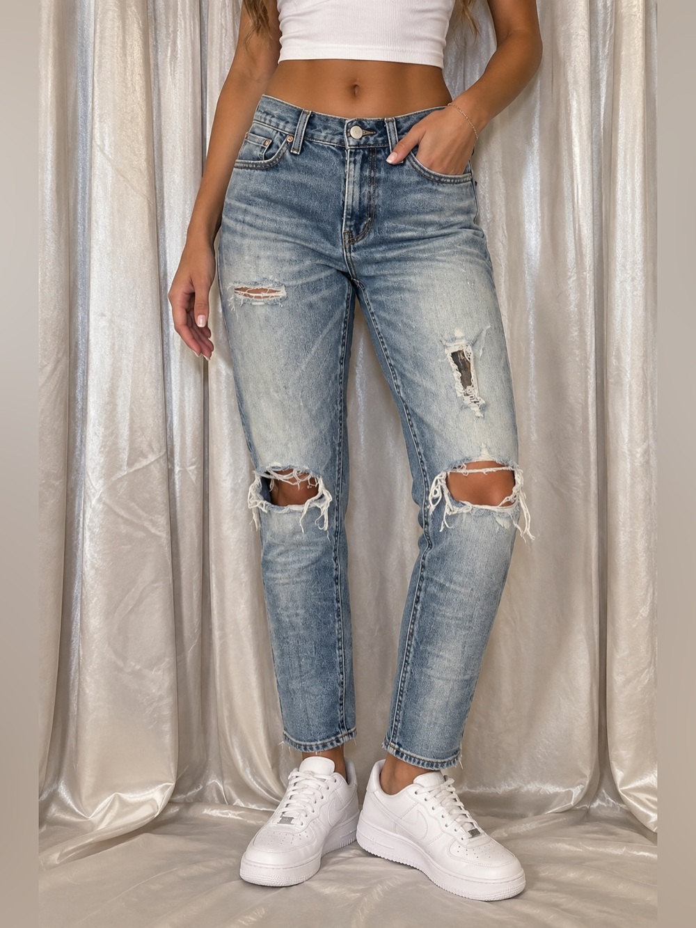 Pacsun Distressed Stacked Jeans Size 29x30